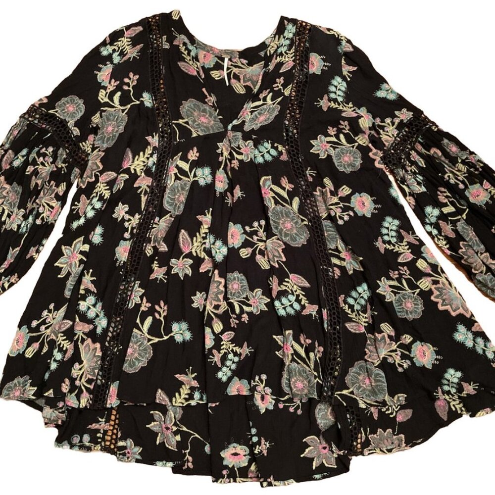 Free People Just The Two Of Us SwingTunic Boho Floral Size M - Picture 5 of 12